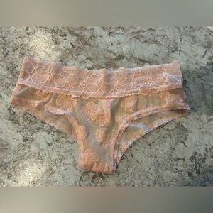 VS PINK Low Rise Cheekster Panty Lace Floral Large NWT